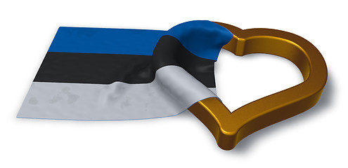 Image showing flag of estonia and heart symbol - 3d rendering