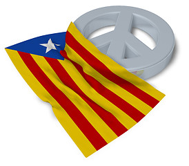 Image showing peace symbol and flag of catalonia - 3d rendering