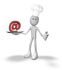 Image showing cook guy presents email alias on plate