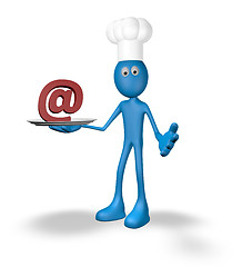 Image showing cook guy presents email alias on plate