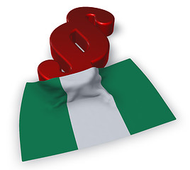 Image showing flag of nigeria and paragraph symbol - 3d illustration