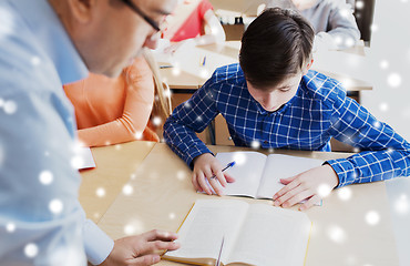 Image showing group of students and teacher at school classroom