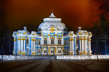 Image showing View of evening or night Hermitage in Catherine park. Tsarskoye Selo Pushkin, St.Petersburg, Russia