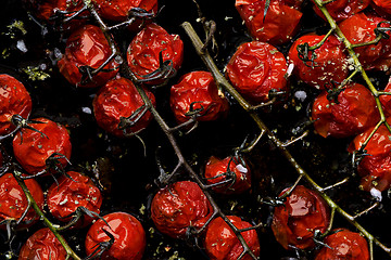 Image showing Small red oven-baked tomatoes