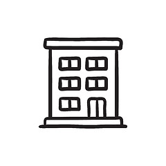 Image showing Residential building sketch icon.