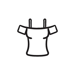 Image showing Female shirt sketch icon.