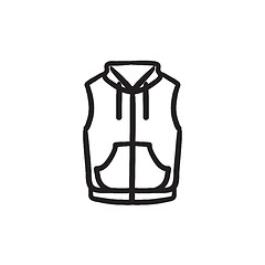 Image showing Vest down jacket sketch icon.