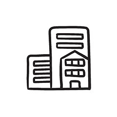 Image showing Residential buildings sketch icon.