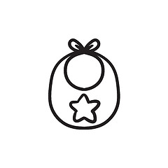 Image showing Baby bib sketch icon.