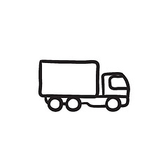 Image showing Delivery truck sketch icon.