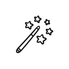 Image showing Magic wand sketch icon.