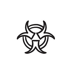 Image showing Bio hazard sign sketch icon.