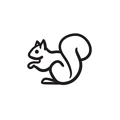 Image showing Squirrel sketch icon.