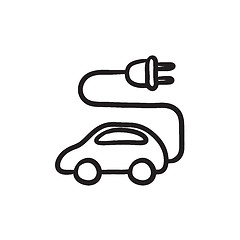 Image showing Electric car sketch icon.