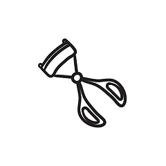 Image showing Eyelash curler sketch icon.