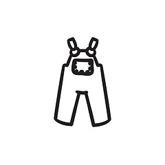 Image showing Baby overalls sketch icon.