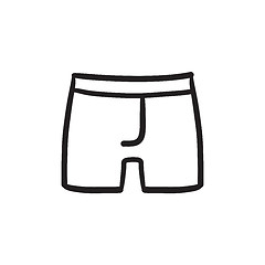 Image showing Male underpants sketch icon.