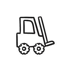 Image showing Forklift sketch icon.