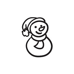 Image showing Snowman sketch icon.