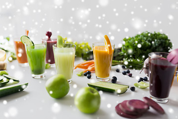 Image showing glasses with different fruit or vegetable juices