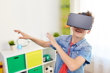 Image showing boy in virtual reality headset or 3d glasses