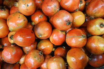 Image showing Fresh pomegranates on the farmer market