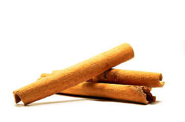 Image showing Long cinnamon on a white background with soft shadow