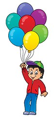 Image showing Boy with party balloons theme 1