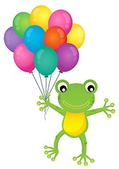 Image showing Frog with party balloons theme image 1