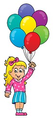 Image showing Girl with party balloons theme 1