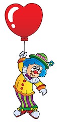 Image showing Clown with heart shaped balloon theme 1