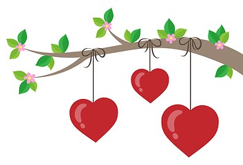 Image showing Branch with stylized hearts theme 1