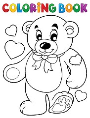 Image showing Coloring book teddy bear theme 1