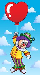 Image showing Clown with heart shaped balloon theme 2