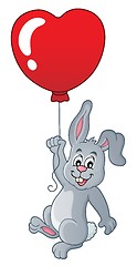 Image showing Rabbit with heart shaped balloon theme 1