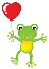 Image showing Frog with heart shaped balloon theme 1