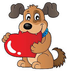 Image showing Valentine dog theme image 1