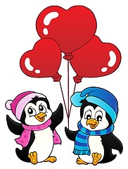 Image showing Valentine penguins thematics 1