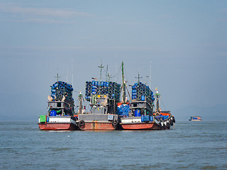 Image showing Fishing boats in Myeik, Myanmar