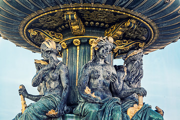 Image showing Fountain at Place de la Concorde in Paris France 