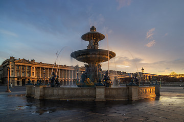 Image showing Fountain at Place de la Concorde in Paris 