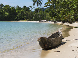 Image showing Wooden canoe at the Mergui Archipelago