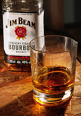 Image showing glass of Jim Beam whisky