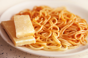 Image showing Spaghetti in tomato sauce 