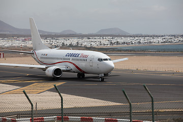 Image showing ARECIFE, SPAIN - APRIL, 15 2017: Boeing 737 - 300 of COBREX Tran