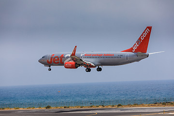 Image showing ARECIFE, SPAIN - APRIL, 16 2017: Boeing 737-800 of Jet2 with the