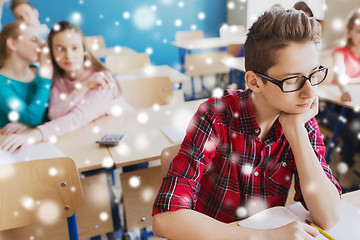 Image showing students gossiping behind classmate back at school