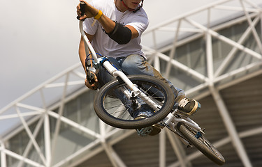 Image showing BMX biker Airborne