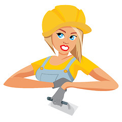 Image showing Woman construction worker