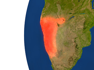 Image showing Namibia on globe